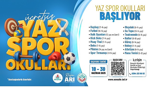 Nevşehir Belediyesi Yaz Spor Okulları A&ccedil;ılıyor