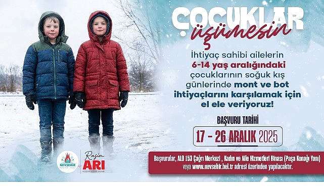 Nevşehir Belediyesi&rsquo;nden &ldquo;&Ccedil;ocuklar &Uuml;ş&uuml;mesin&rdquo; Kampanyası