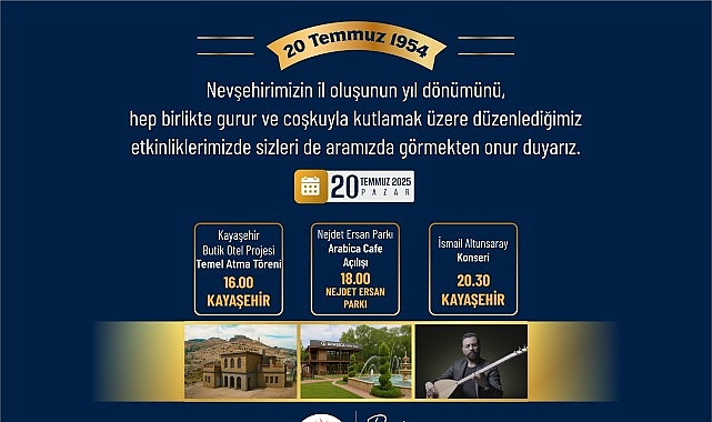 Nevşehir&rsquo;in 71. Yıl D&ouml;n&uuml;m&uuml; &Ccedil;eşitli Etkinlik ve A&ccedil;ılışlarla Kutlanacak
