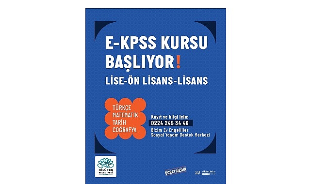 Nil&uuml;fer Belediyesi&rsquo;nden engelli bireylere &uuml;cretsiz E-KPSS kursu