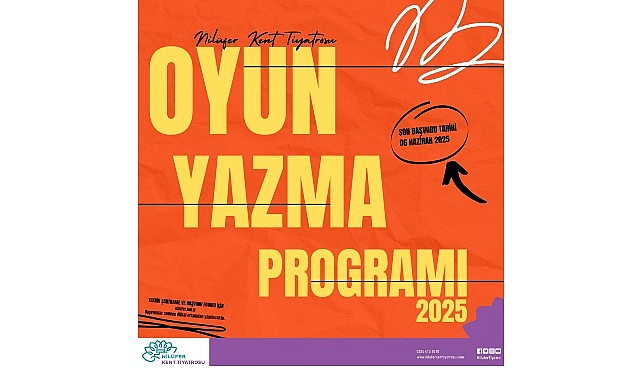 Nil&uuml;fer Kent Tiyatrosu'nun Oyun Yazma Programı&rsquo;na başvurular başlıyor