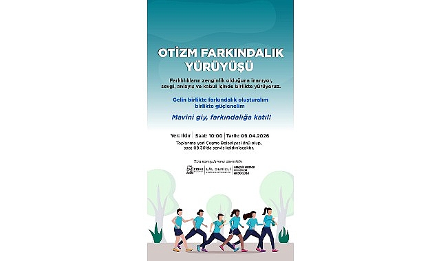 Otizm farkındalık y&uuml;r&uuml;y&uuml;ş&uuml; &Ccedil;eşme&rsquo;de d&uuml;zenleniyor