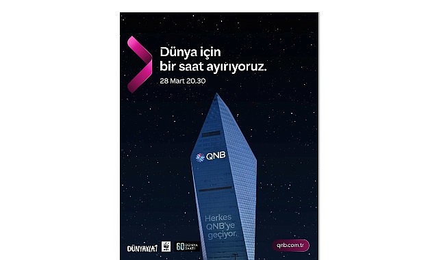 QNB T&uuml;rkiye, D&uuml;nya Saati kapsamında Kristal Kule&rsquo;de ışıklarını bir saatliğine kapattı