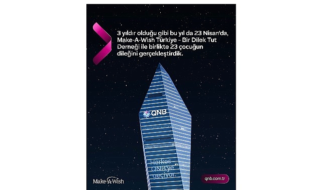 QNB T&uuml;rkiye&rsquo;den D&uuml;nya Dilek G&uuml;n&uuml;&rsquo;nde Anlamlı Farkındalık: Kristal Kule Maviye B&uuml;r&uuml;nd&uuml;