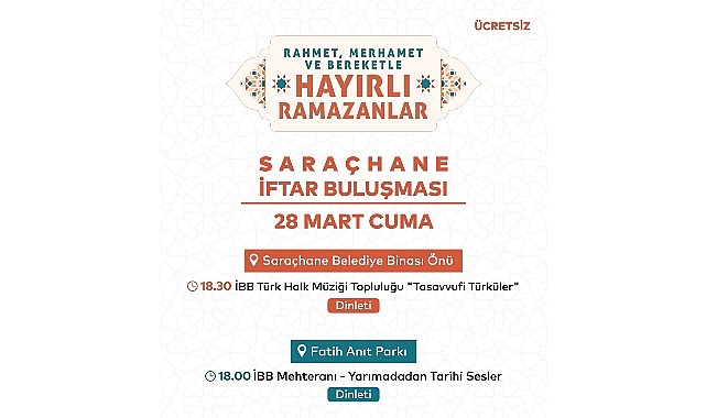 Sara&ccedil;hane&rsquo;de İftar ve Dinleti Programı