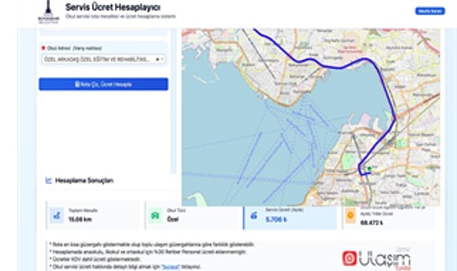 Servis &uuml;cretleri artık web sitesinden hesaplanacak