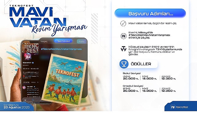 TEKNOFEST Mavi Vatan Resim Yarışması ile Minik Eller,   B&uuml;y&uuml;k Hayallere Yelken A&ccedil;ıyor!