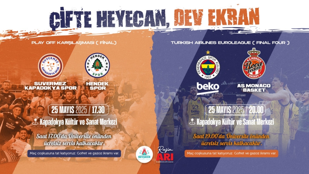 Nevşehir'de Futbol ve Basketbol Heyecanı Bir Arada
