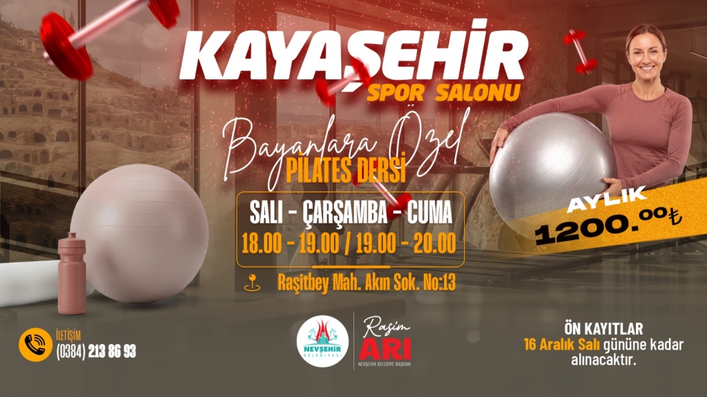 Nevşehir&rsquo;de Kadınlara Pilates ve Step Aerobik Kursu
