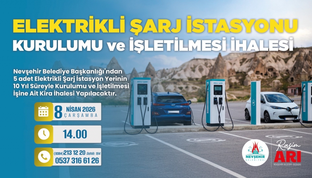 Nevşehir'de Elektrikli Şarj İstasyonu İhalesi Başlıyor