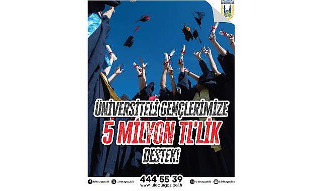 &Uuml;niversiteli gen&ccedil;lere 5 milyon TL&rsquo;lik destek