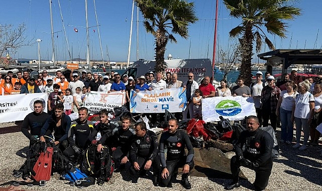Urla'da kıyı ve deniz temizliği yapıldı