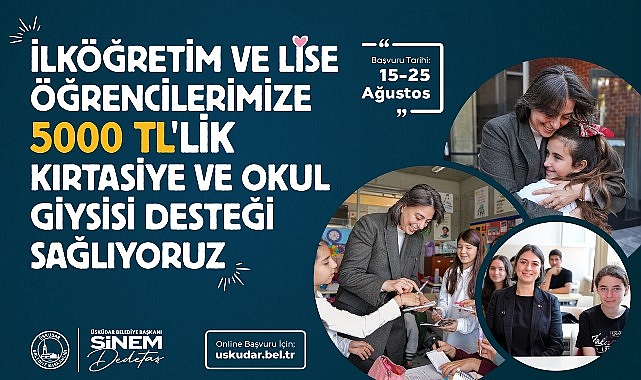 &Uuml;sk&uuml;dar Belediyesi&rsquo;nden &ouml;ğrencilere 5 bin lira destek