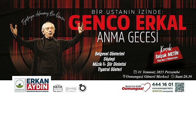 Usta sanat&ccedil;ı Genco Erkal Osmangazi&rsquo;de anılacak