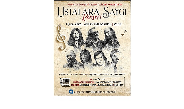 &ldquo;Ustalara Saygı&rdquo; konseri Antalyalılarla buluşacak