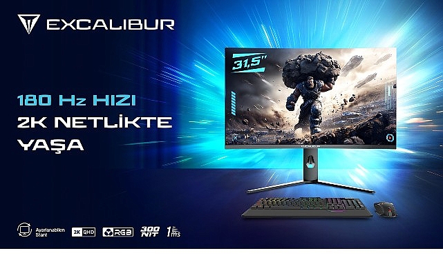 &Uuml;st&uuml;n &Ccedil;&ouml;z&uuml;n&uuml;rl&uuml;k, Sınırları Zorlayan Hız: Excalibur 31.5&rdquo; 2K 180Hz Curved Monit&ouml;r