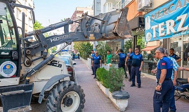 Yenişehir Belediyesi kaldırım ve yol işgali denetimlerini s&uuml;rd&uuml;r&uuml;yor