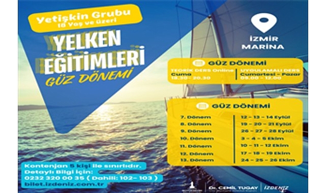 Yetişkin grubu yelken eğitimleri İzmir Marina&rsquo;da devam ediyor