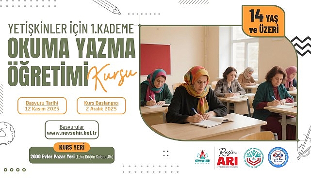 Yetişkinler İ&ccedil;in 1. Kademe Okuma Yazma &Ouml;ğretimi Kursu A&ccedil;ılacak